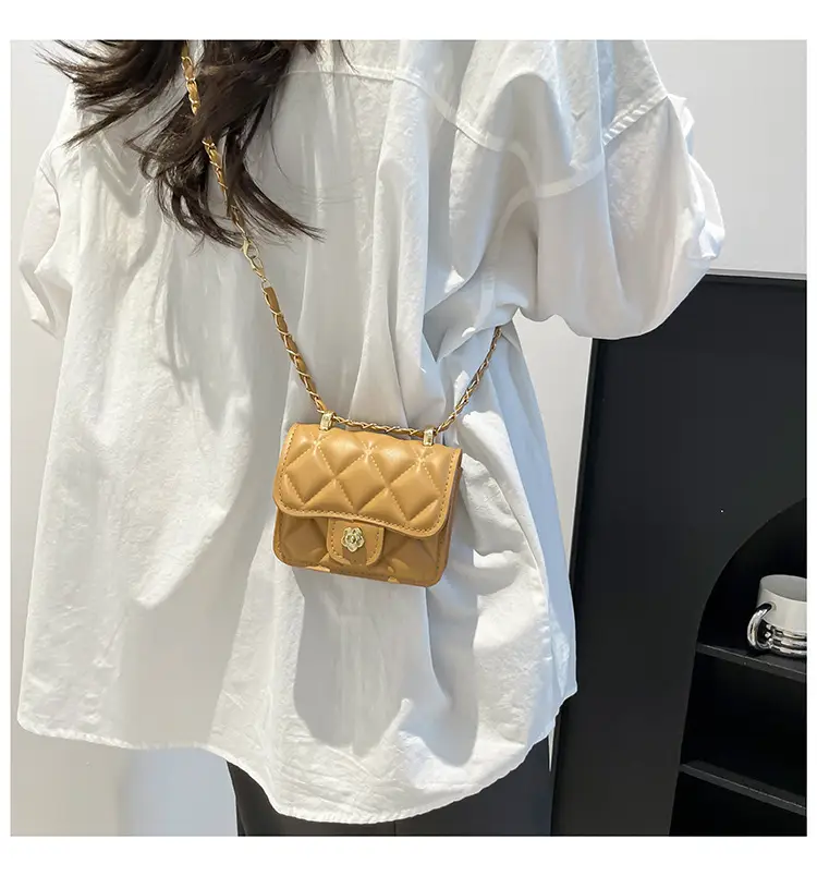 Black Quilted Mini Chain Shoulder Bag for Women — feature 27