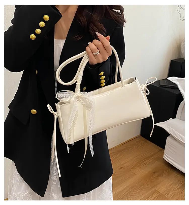 2025 White Silk Satchel Shoulder Bag for Women — feature 1