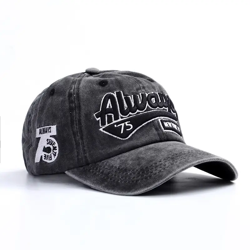 Washed Casual Youth Letter Embroidered Sun Hat Men's Street Fashion Baseball Cap