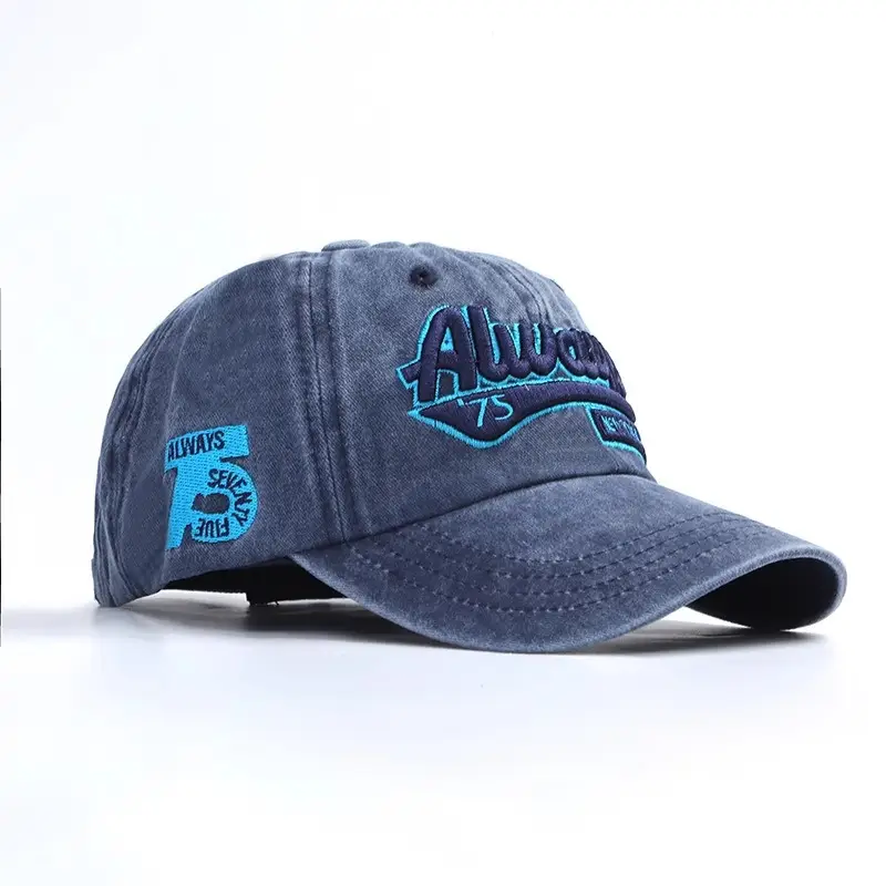 Washed Casual Youth Letter Embroidered Sun Hat Men's Street Fashion Baseball Cap