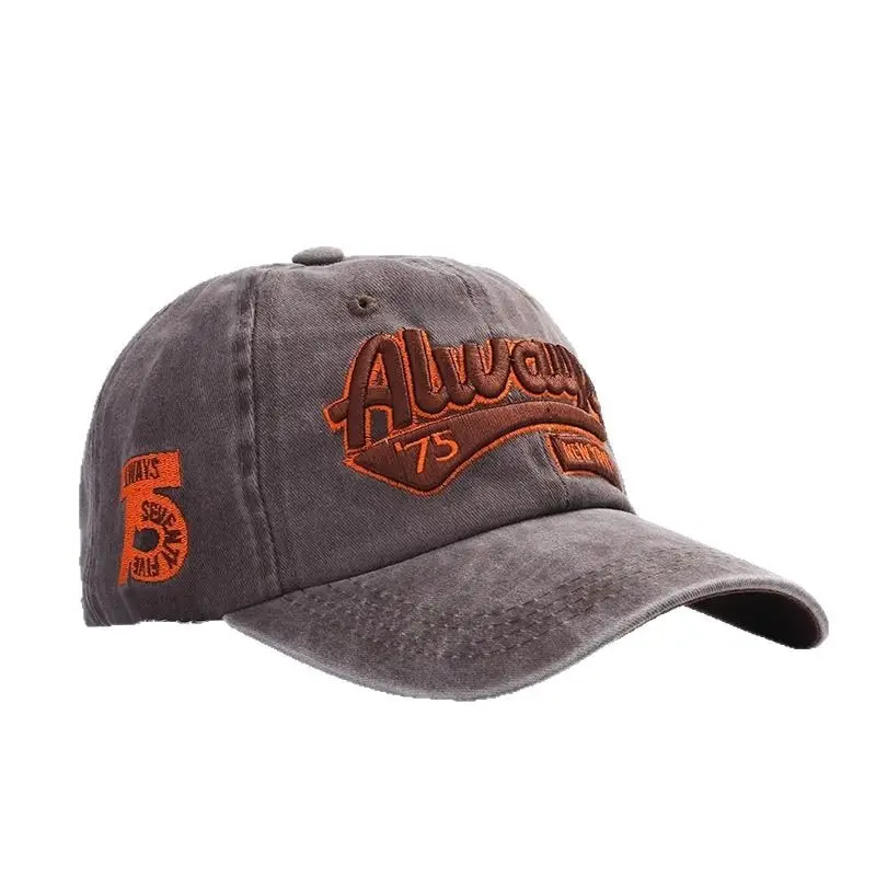 Washed Casual Youth Letter Embroidered Sun Hat Men's Street Fashion Baseball Cap