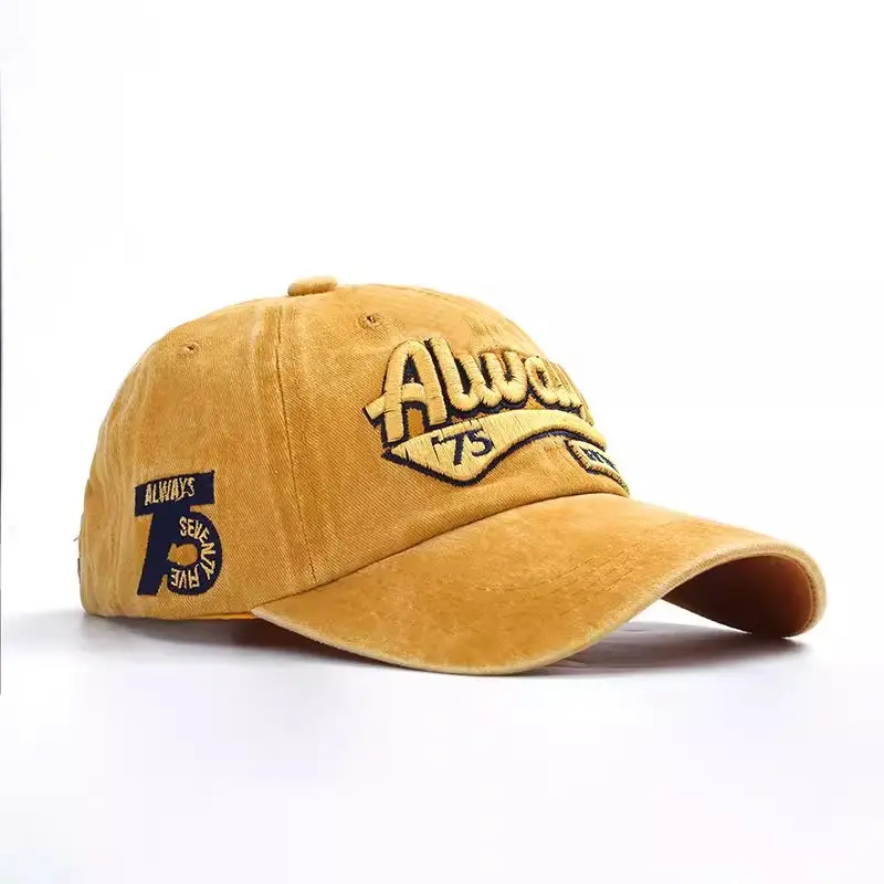 Washed Casual Youth Letter Embroidered Sun Hat Men's Street Fashion Baseball Cap — feature 15