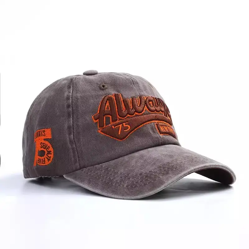 Washed Casual Youth Letter Embroidered Sun Hat Men's Street Fashion Baseball Cap — feature 8