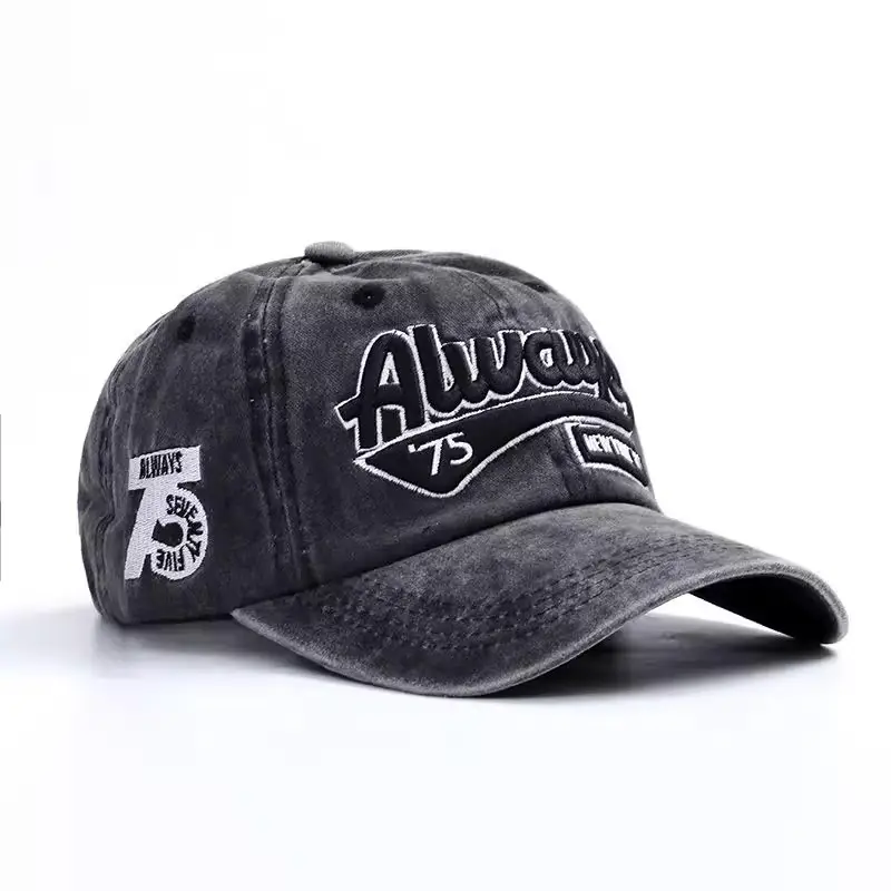 Washed Casual Youth Letter Embroidered Sun Hat Men's Street Fashion Baseball Cap — feature 9