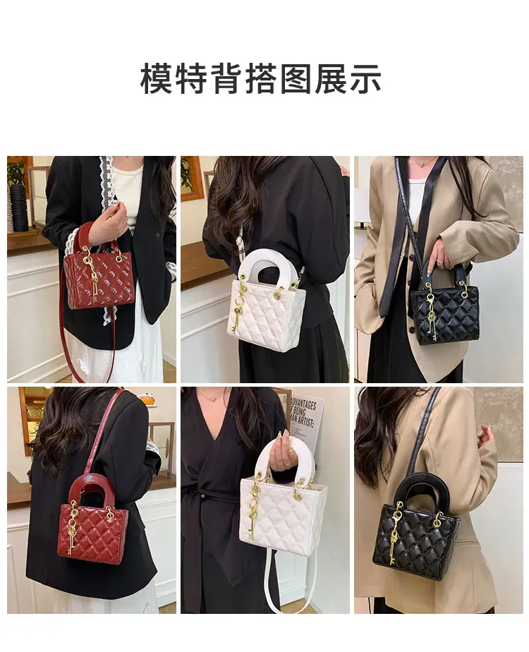White Quilted Handbag with Gold Chain & Bow — feature 8