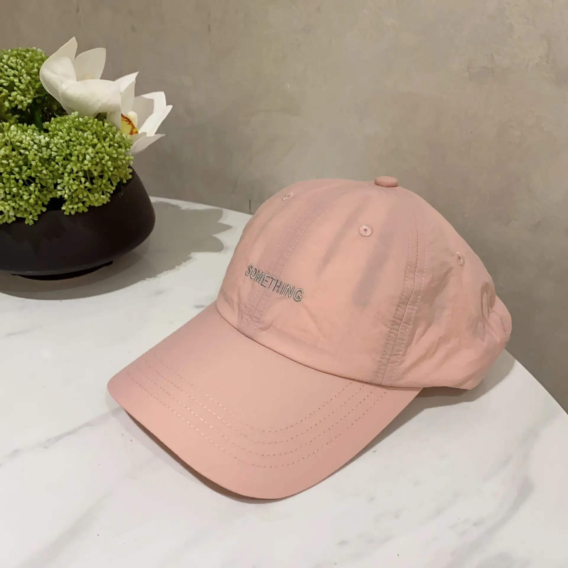 Women's Pink Baseball Cap with Embroidered Letter Sunshade - Image 3