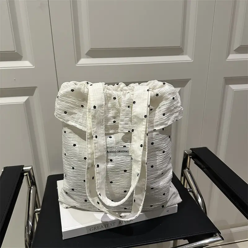 2025 New Korean Style Canvas Bucket Bag Large Capacity Women - Image 4