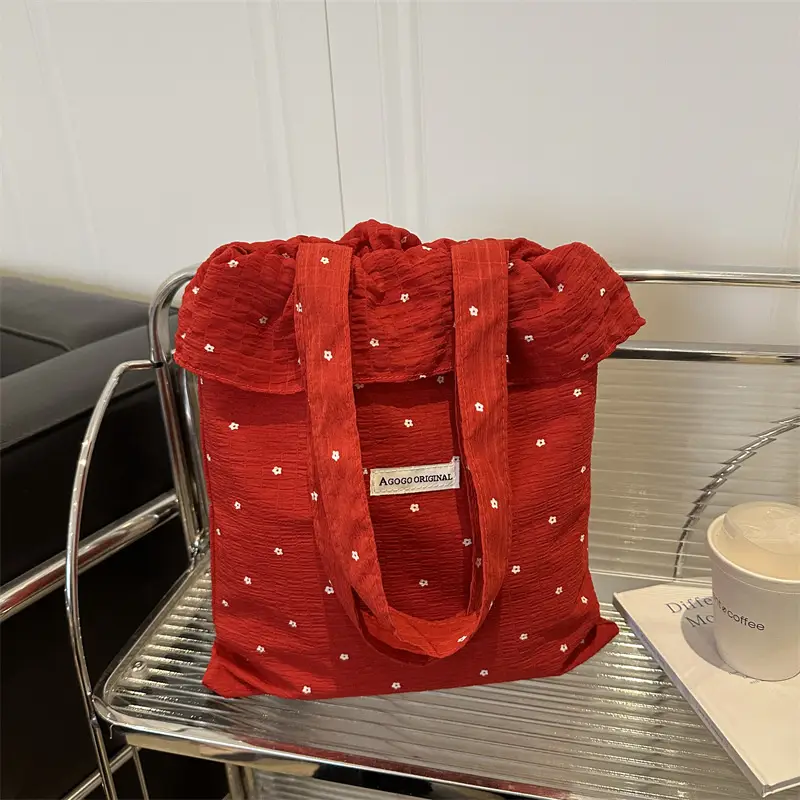 2025 New Korean Style Canvas Bucket Bag Large Capacity Women - Image 6