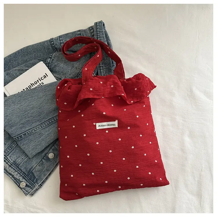 2025 New Korean Style Canvas Bucket Bag Large Capacity Women - Image 3