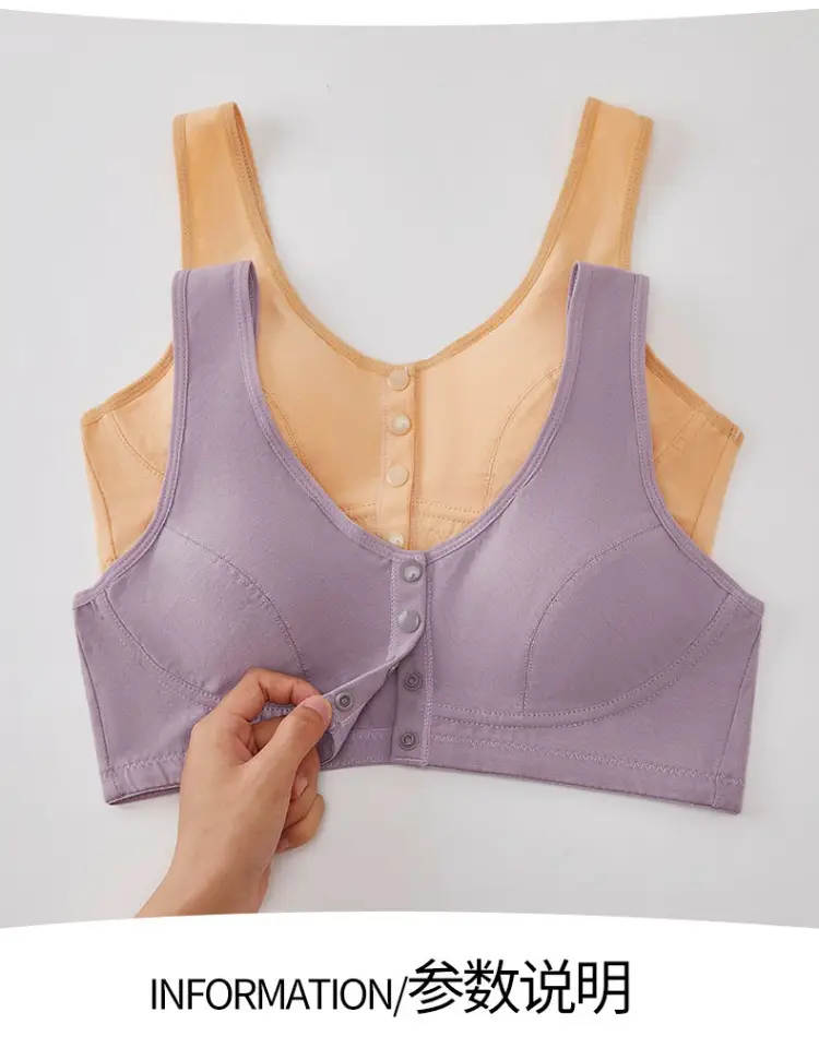 Pure Cotton Mother's Intimates Vest-Style Front Button-Free Bra for Middle-Aged and Elderly Women Large Size Thin Bra for the Elderly — feature 16