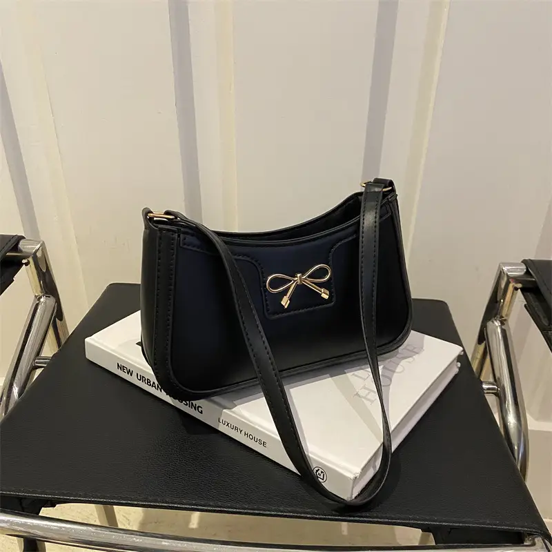 Women's Brown Leather Shoulder Bag with Bow Detail - Image 8
