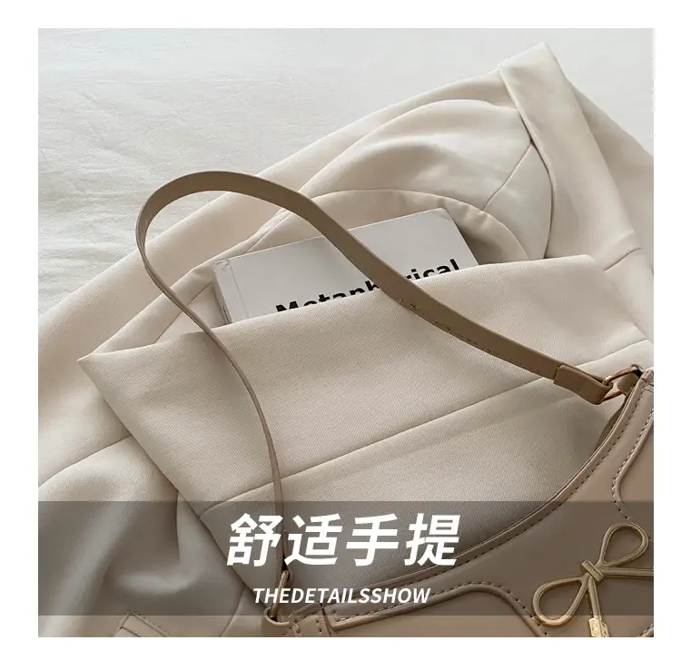 Women's Brown Leather Shoulder Bag with Bow Detail — feature 6