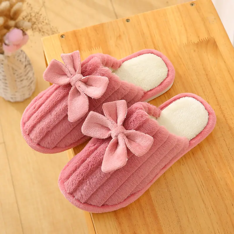 Cute Cartoon Women's Cotton Slippers for Home Plush Warm Furry Slippers for Women Indoor Home Warmth