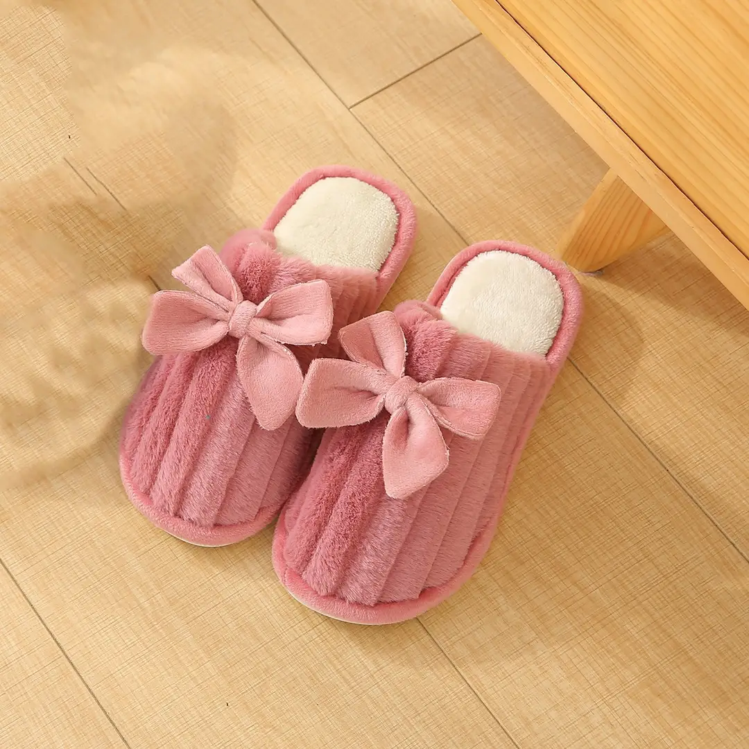 Cute Cartoon Women's Cotton Slippers for Home Plush Warm Furry Slippers for Women Indoor Home Warmth