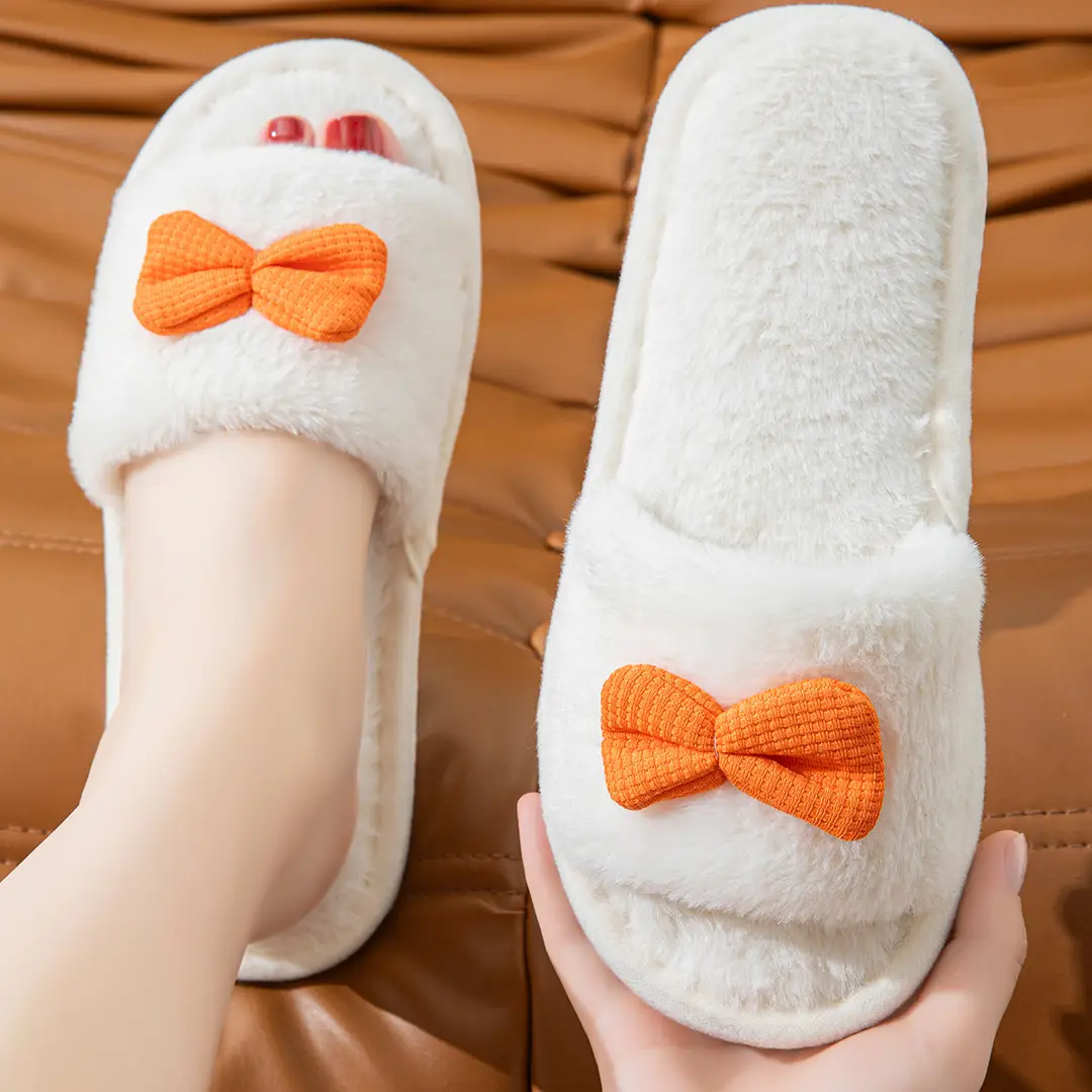 Cute Cartoon Women's Cotton Slippers for Home Plush Warm Furry Slippers for Women Indoor Home Warmth