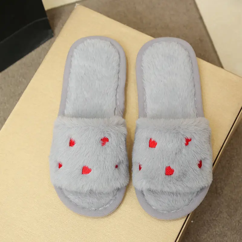 Cute Cartoon Women's Cotton Slippers for Home Plush Warm Furry Slippers for Women Indoor Home Warmth