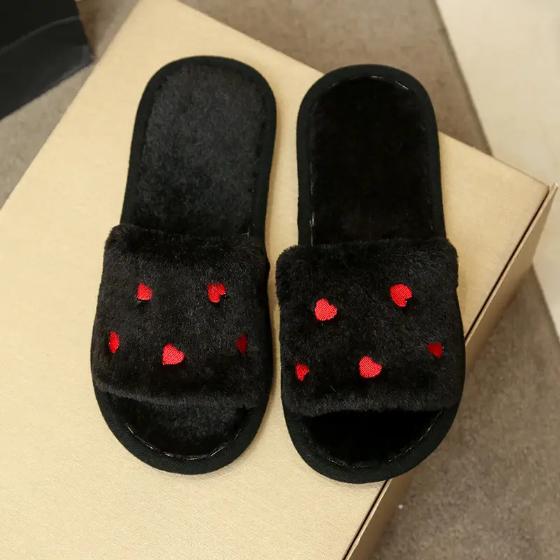 Cute Cartoon Women's Cotton Slippers for Home Plush Warm Furry Slippers for Women Indoor Home Warmth