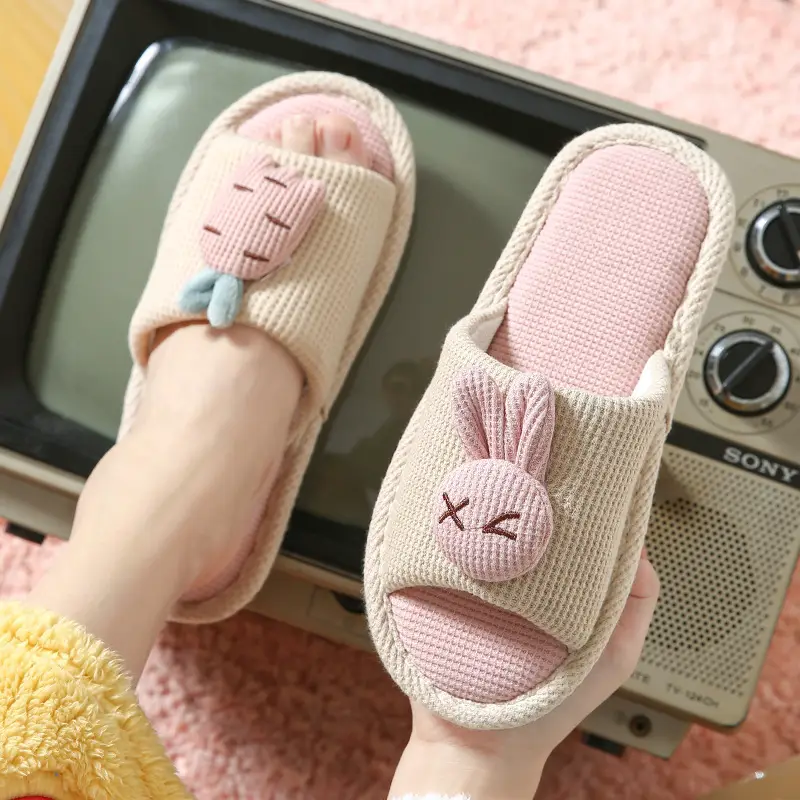 Cute Cartoon Women's Cotton Slippers for Home Plush Warm Furry Slippers for Women Indoor Home Warmth