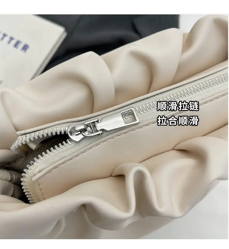 2025 Trendy Pleated Shoulder Bag for Women Brown — feature 4