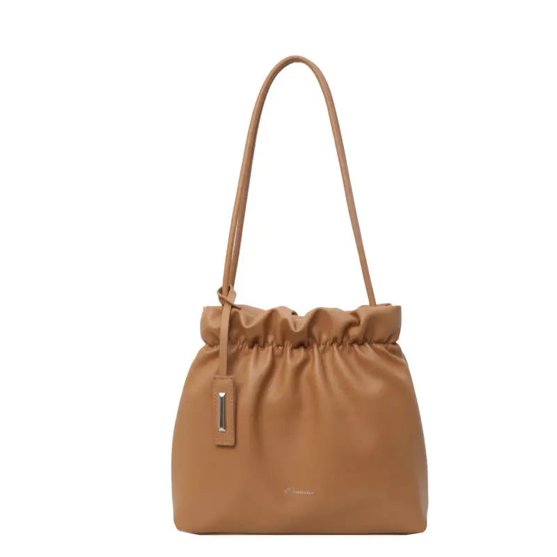 2025 Trendy Pleated Shoulder Bag for Women Brown - Image 3