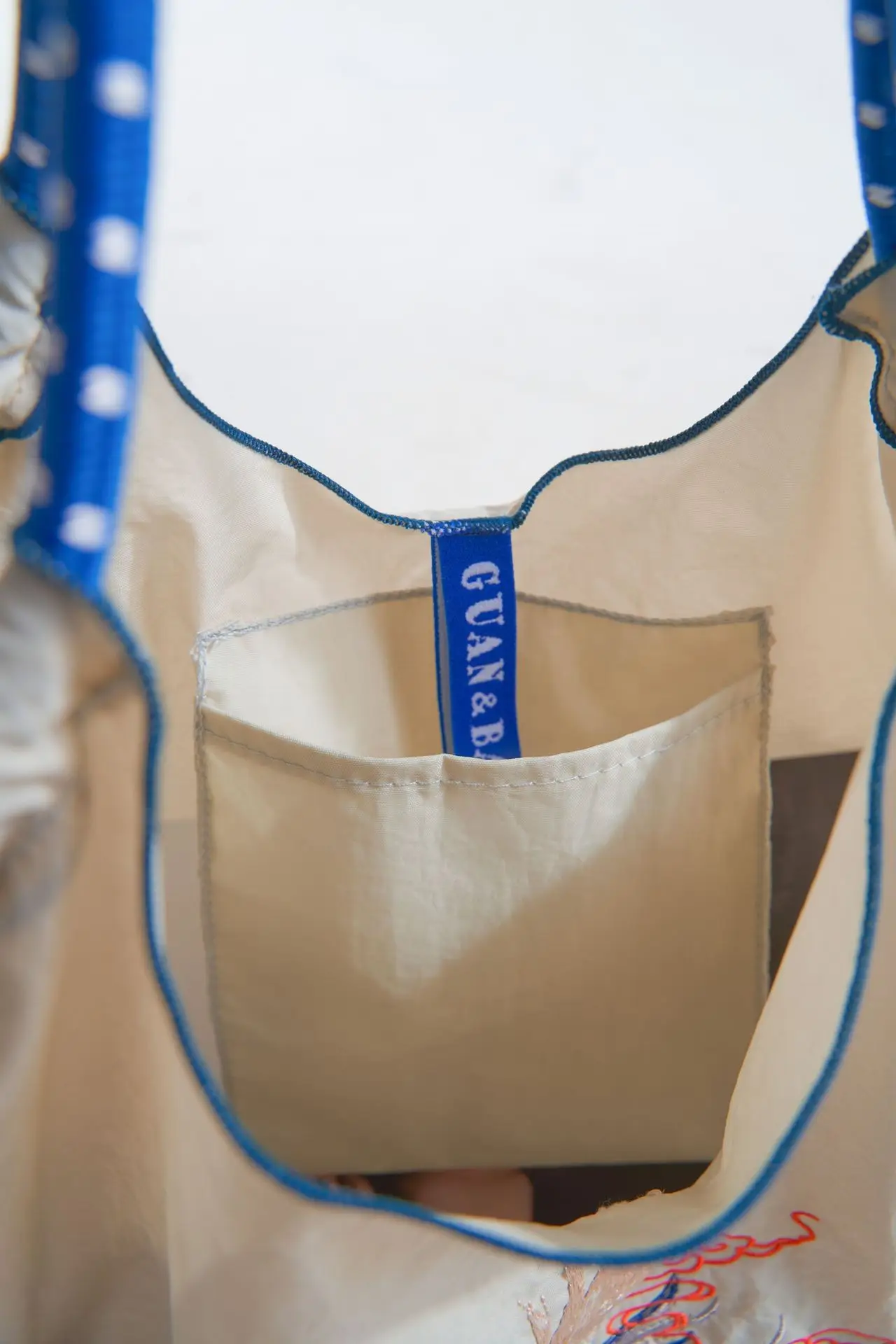 Japanese Embroidered Blue White Shoulder Bag for Women — feature 8
