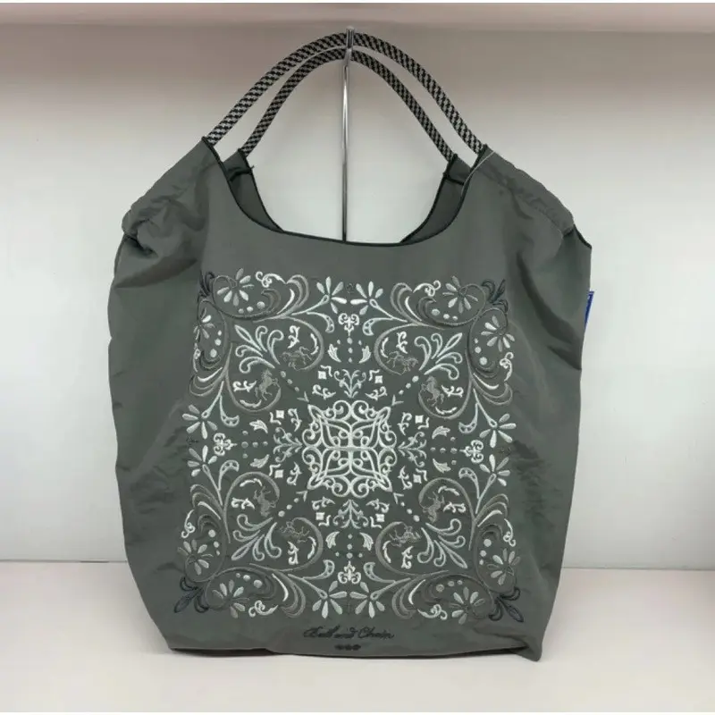 Japanese Embroidered Blue White Shoulder Bag for Women - Image 4