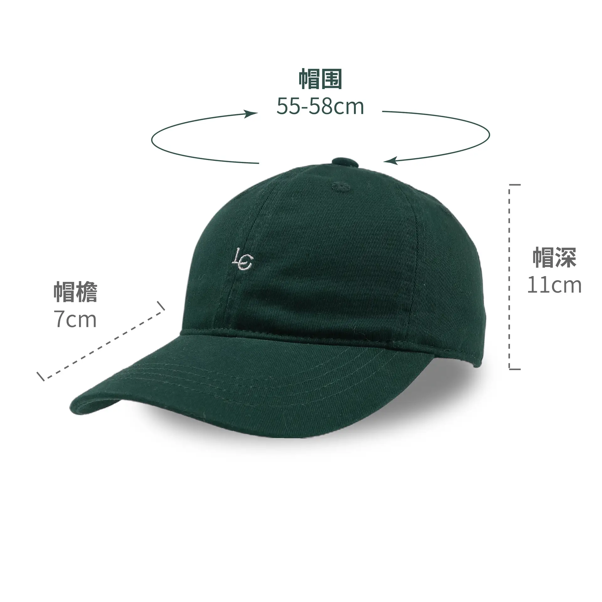 Dark Green Letter Cap Women Summer Sun Protection Hat Men's Embroidered Baseball Cap Soft Top Curved Cornice Hat New - Image 4