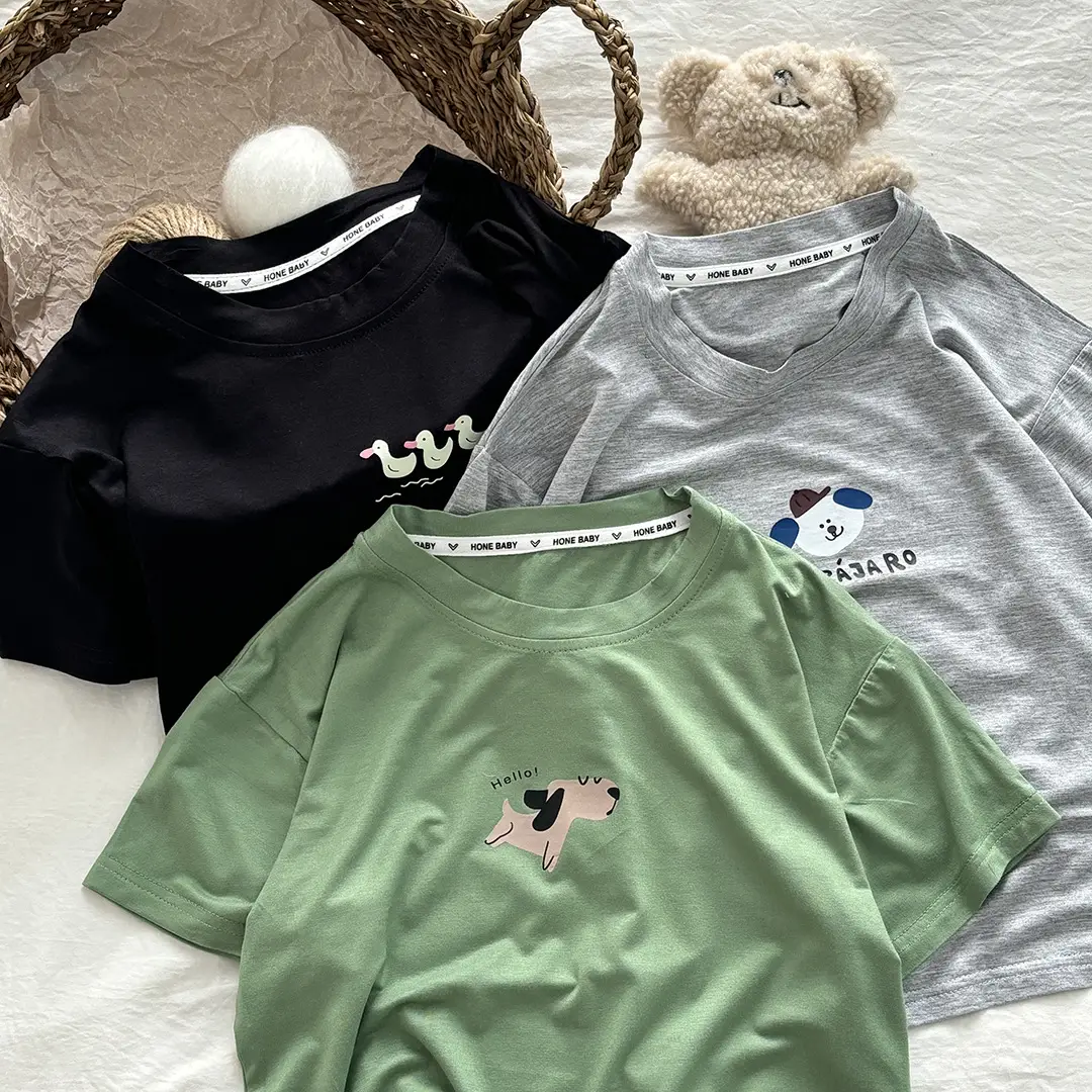 Kids Black T-Shirt Short Sleeve Korean Style — feature 12