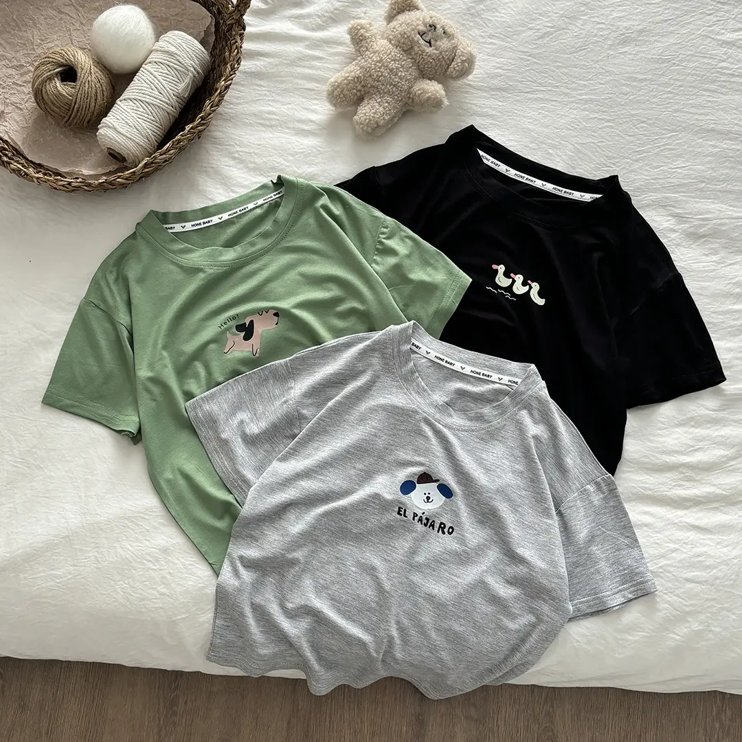 Kids Black T-Shirt Short Sleeve Korean Style — feature 3
