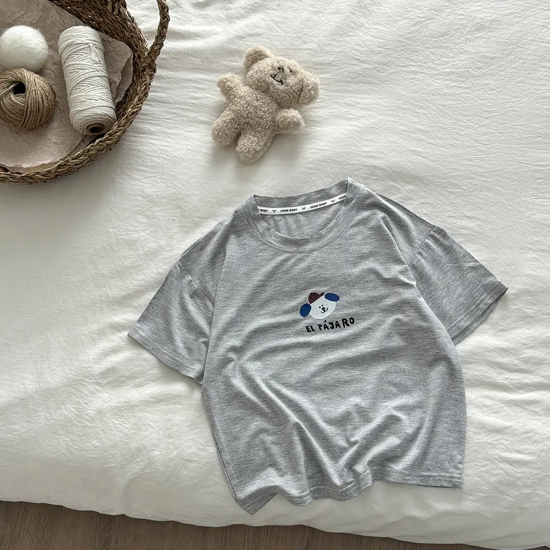Kids Black T-Shirt Short Sleeve Korean Style — feature 7
