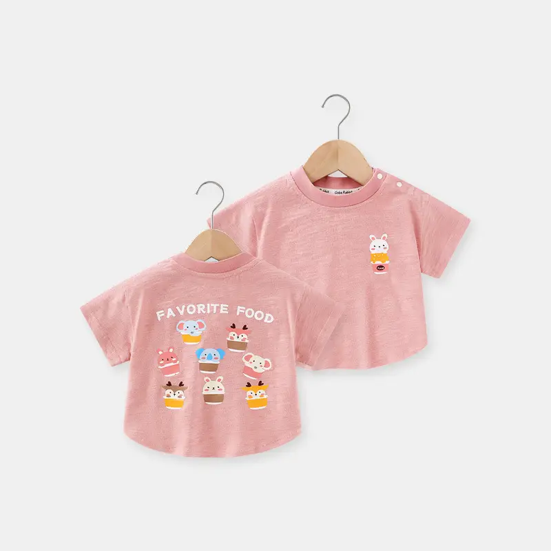 Baby T-Shirt Pink Short Sleeve Summer Casual