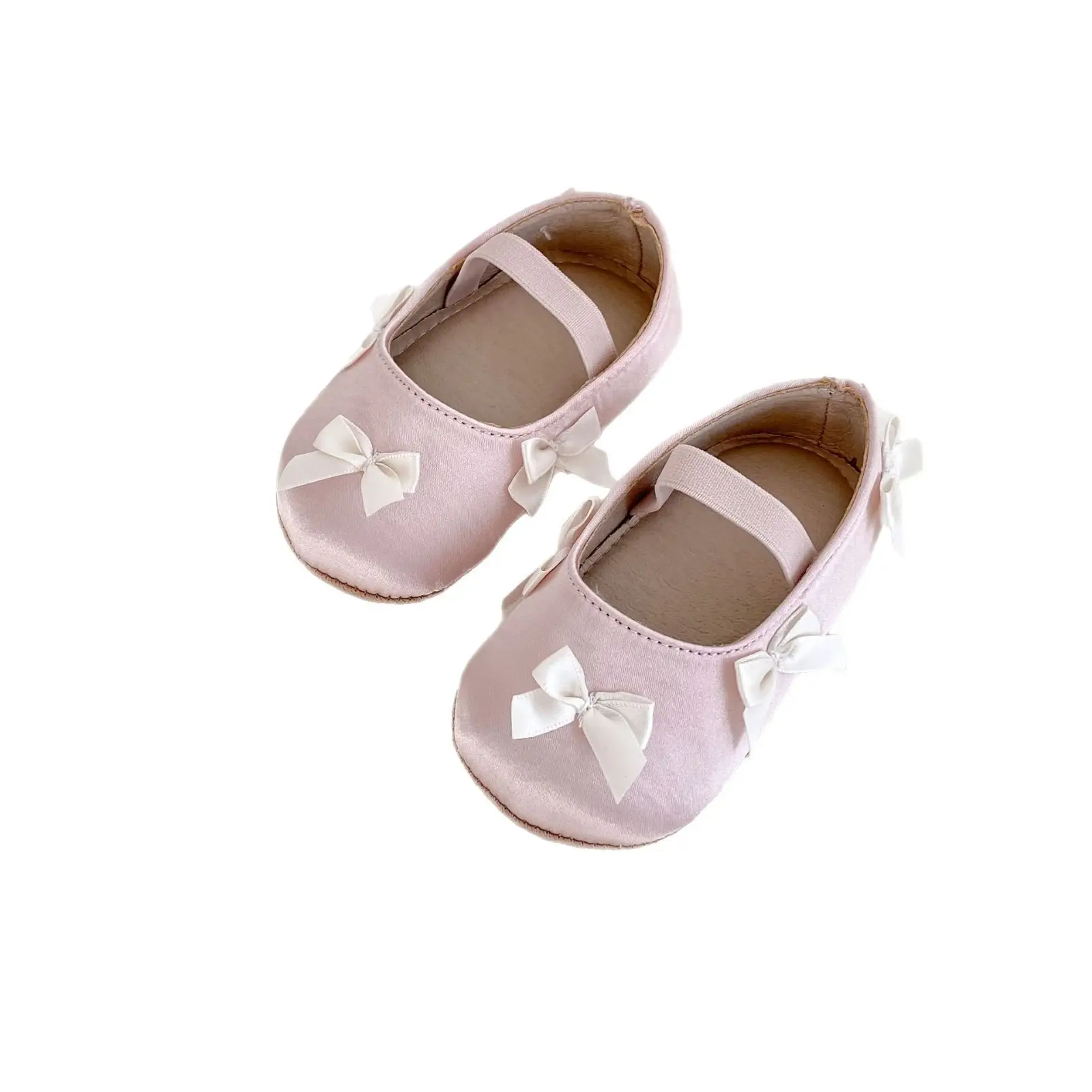 Baby Bow Shoes Pink White 9M+1.5Yr Soft Bottom