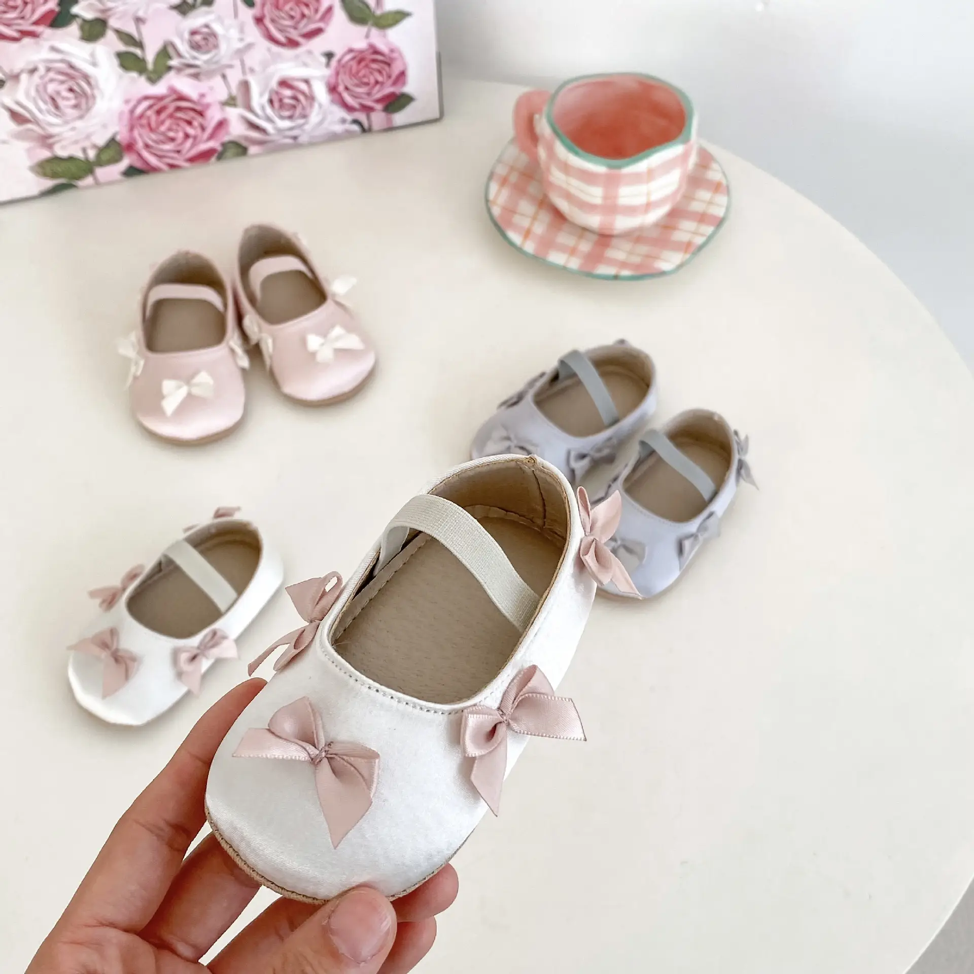 Baby Bow Shoes Pink White 9M+1.5Yr Soft Bottom — feature 14