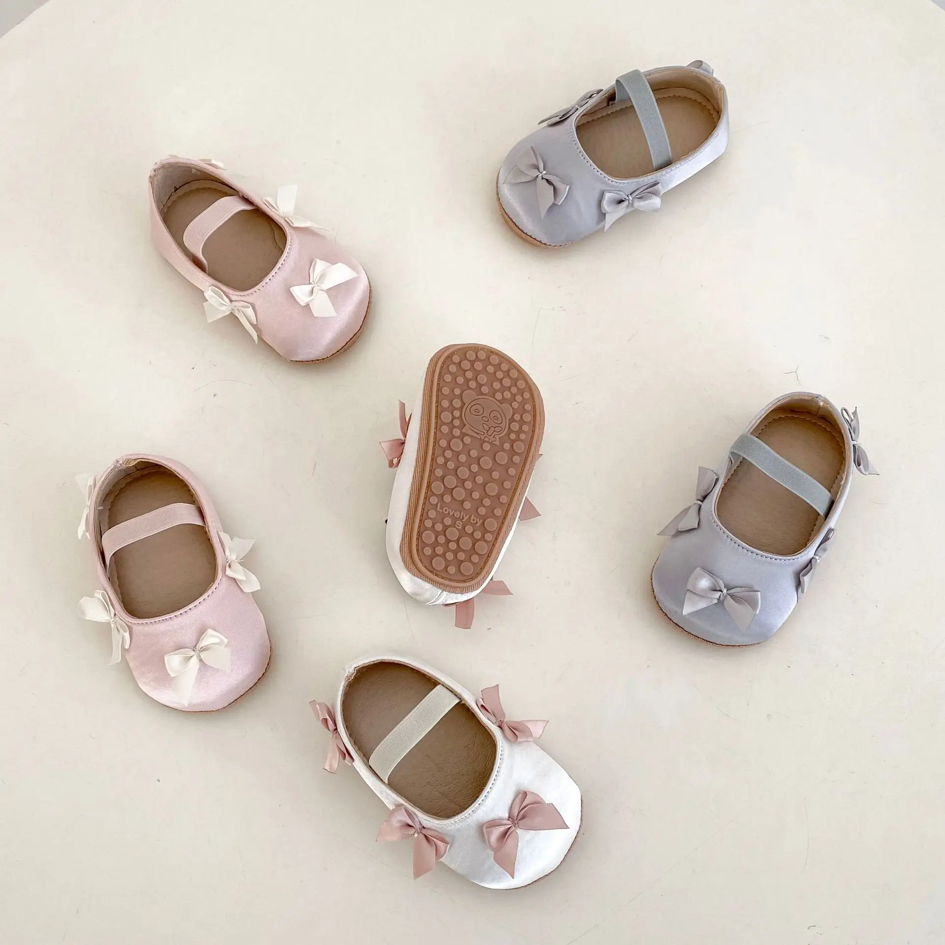 Baby Bow Shoes Pink White 9M+1.5Yr Soft Bottom — feature 9