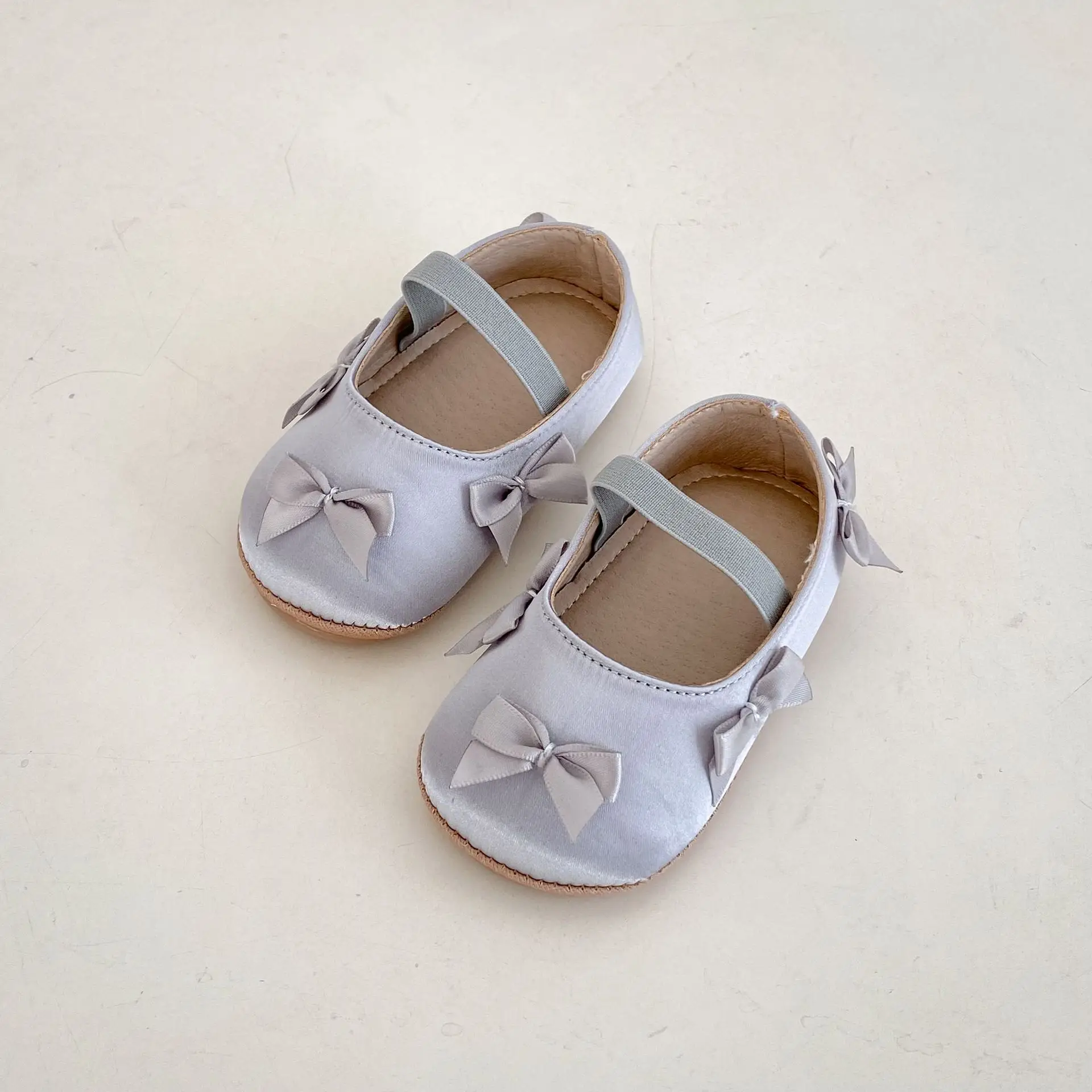 Baby Bow Shoes Pink White 9M+1.5Yr Soft Bottom