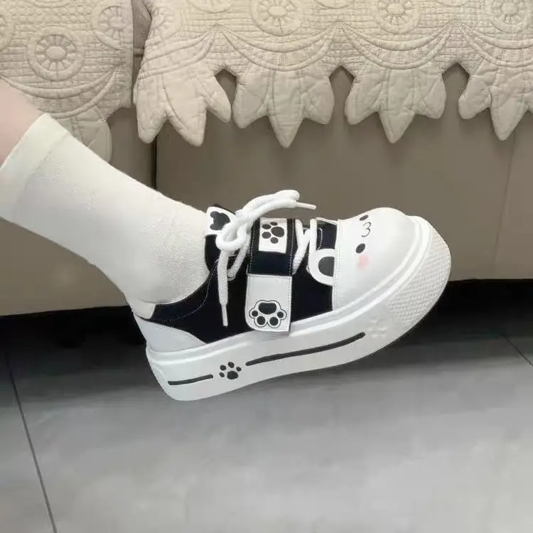 Nai Huhu House Cute Soft Girl Canvas Shoes Soft Cute Comfortable lo Shoes Small Thick Sole Cute Board Shoes Casual Shoes - Image 6