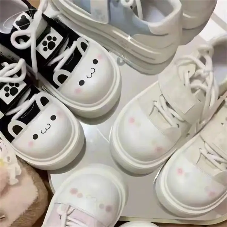 Nai Huhu House Cute Soft Girl Canvas Shoes Soft Cute Comfortable lo Shoes Small Thick Sole Cute Board Shoes Casual Shoes — feature 4