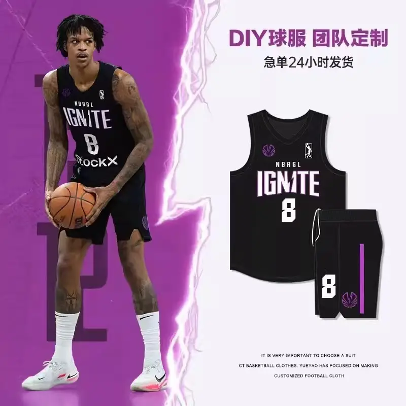 Men Women Basketball Uniform Light Blue 3030 Print - Image 9