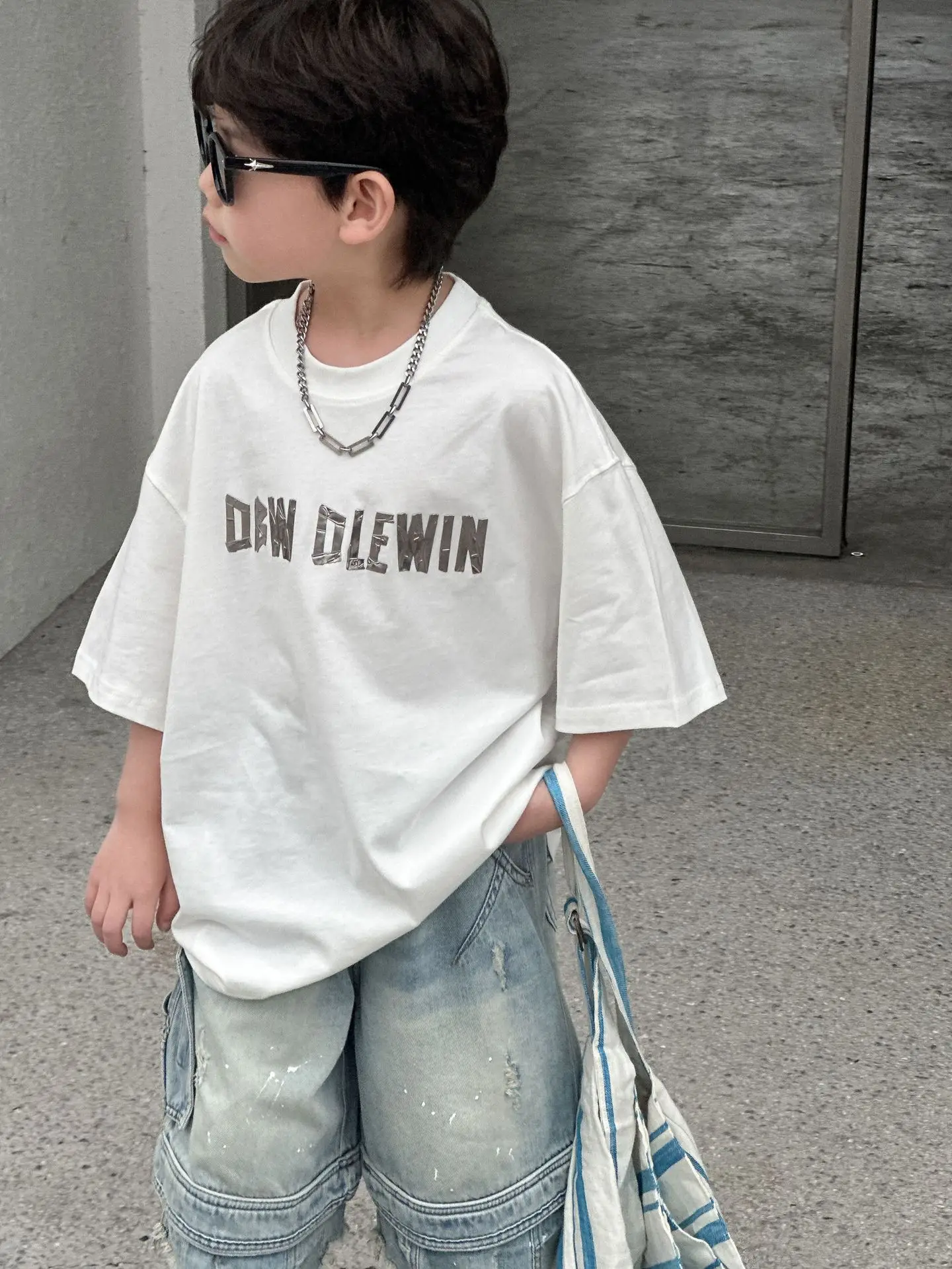 Boys White Graphic Shorts T-Shirt 2025 - Image 3