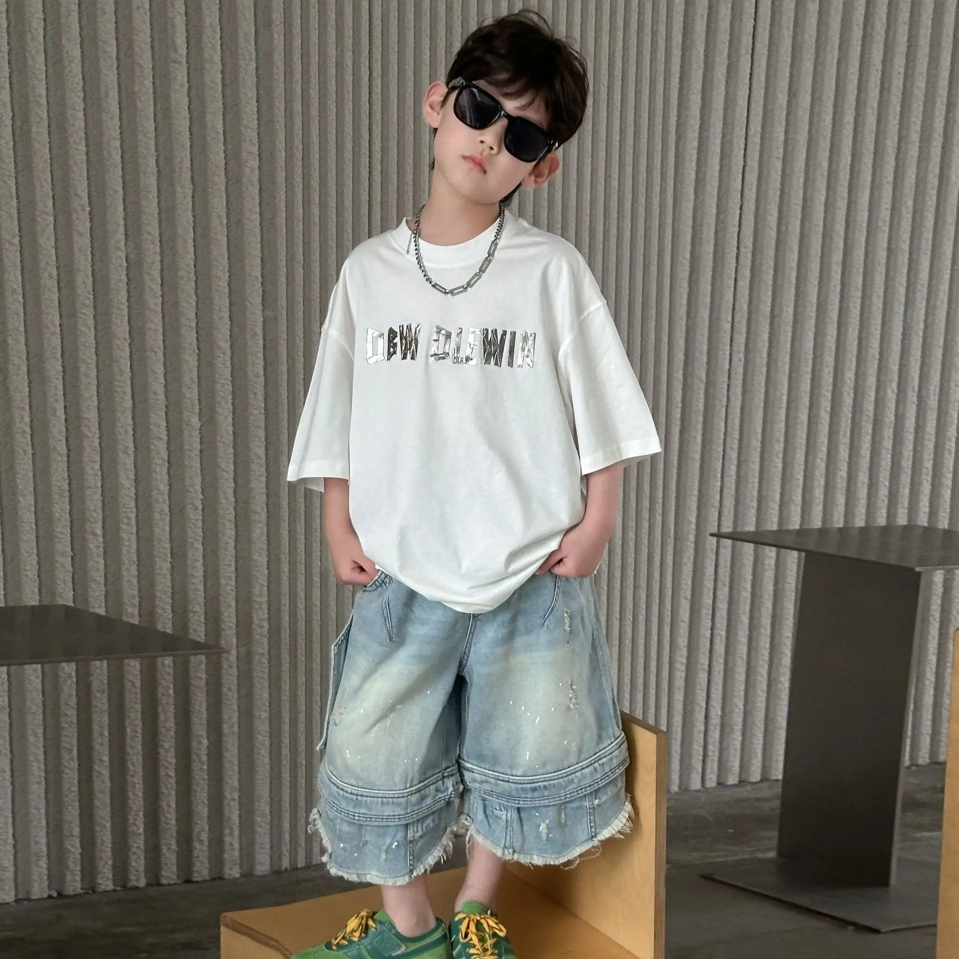 Boys White Graphic Shorts T-Shirt 2025 — feature 13