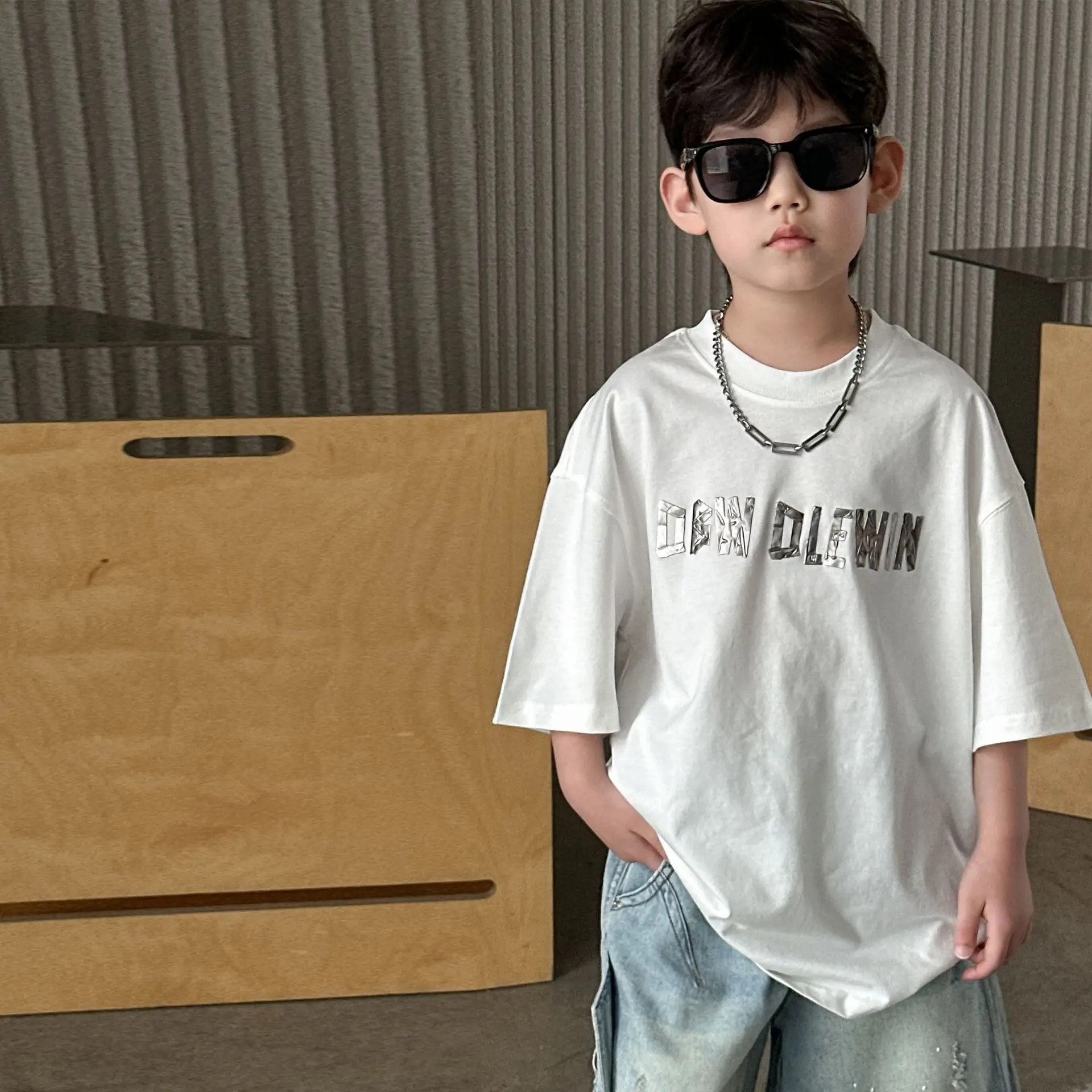 Boys White Graphic Shorts T-Shirt 2025 — feature 7