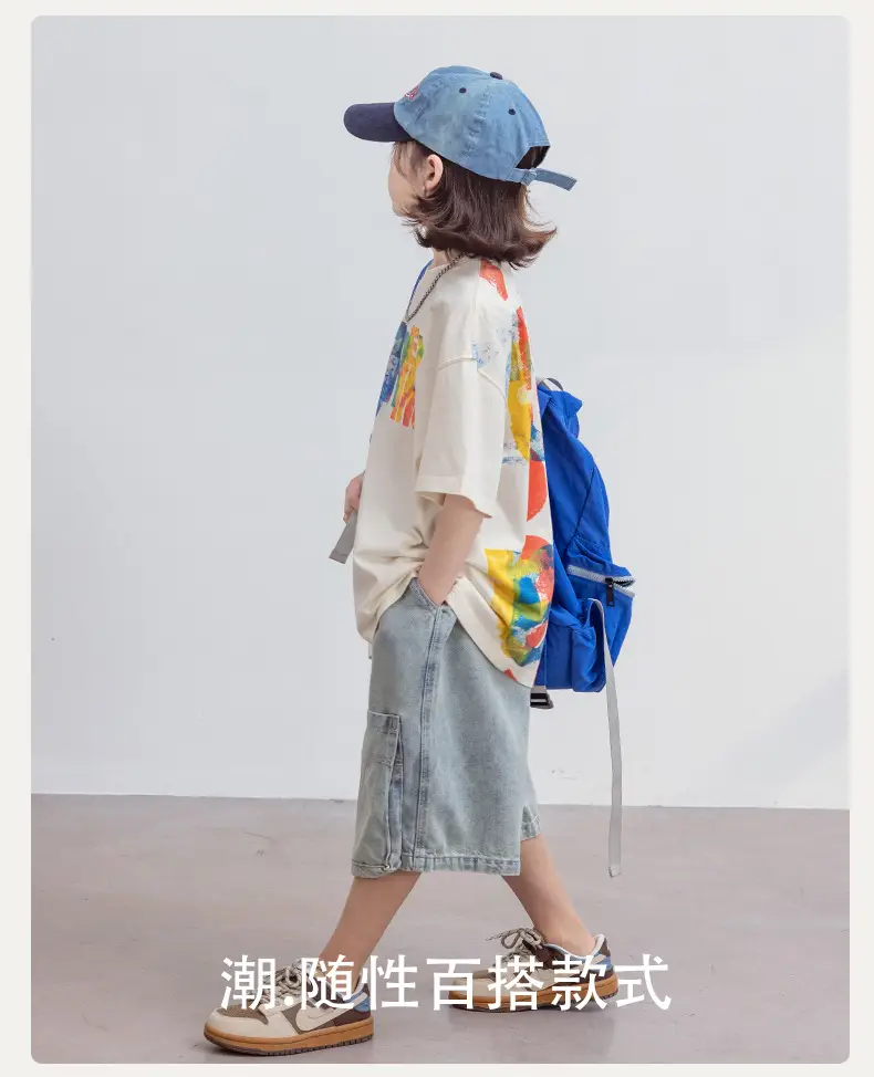 Boys Short Sleeve T-Shirt Summer 2026 Cotton Kids — feature 2