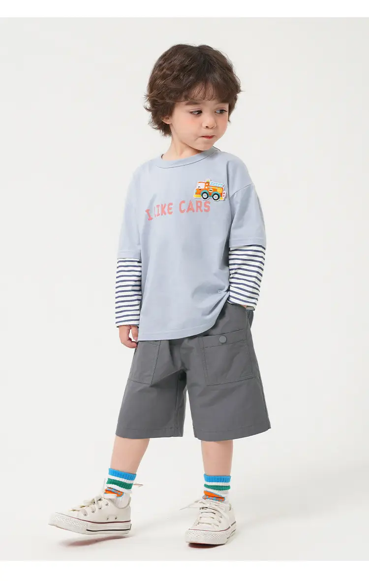 Kids Antibacterial Long Sleeve T-Shirt Grey 25 New — feature 10
