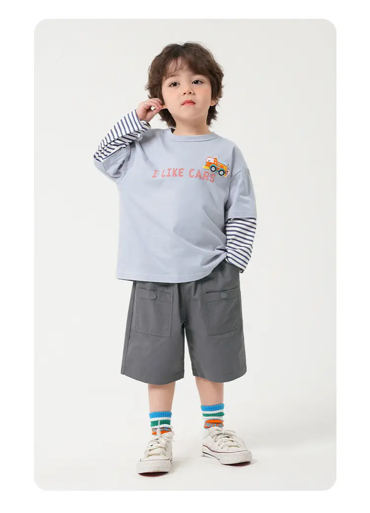 Kids Antibacterial Long Sleeve T-Shirt Grey 25 New — feature 11
