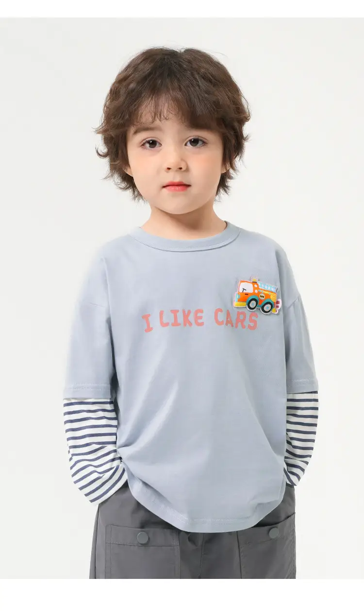 Kids Antibacterial Long Sleeve T-Shirt Grey 25 New — feature 2