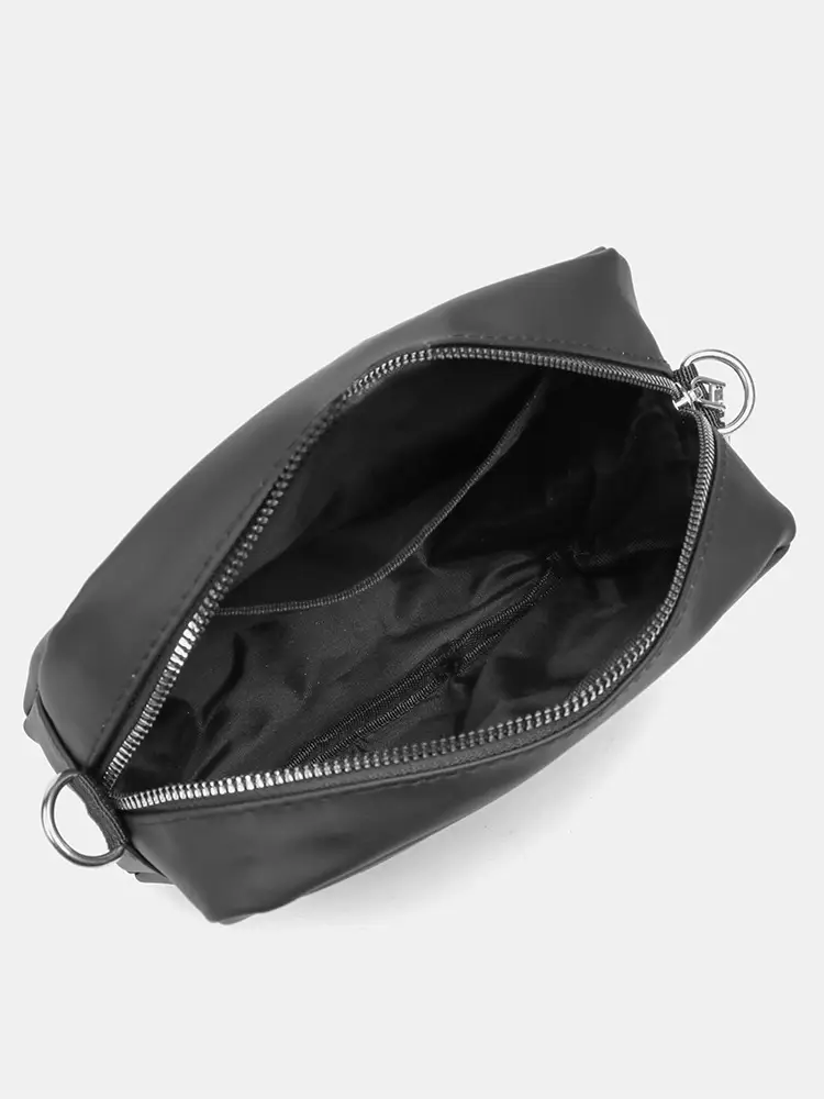 Men's Black Crossbody Bag with Round Pocket - Image 7