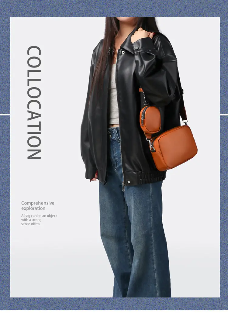 Men's Black Crossbody Bag with Round Pocket — feature 1