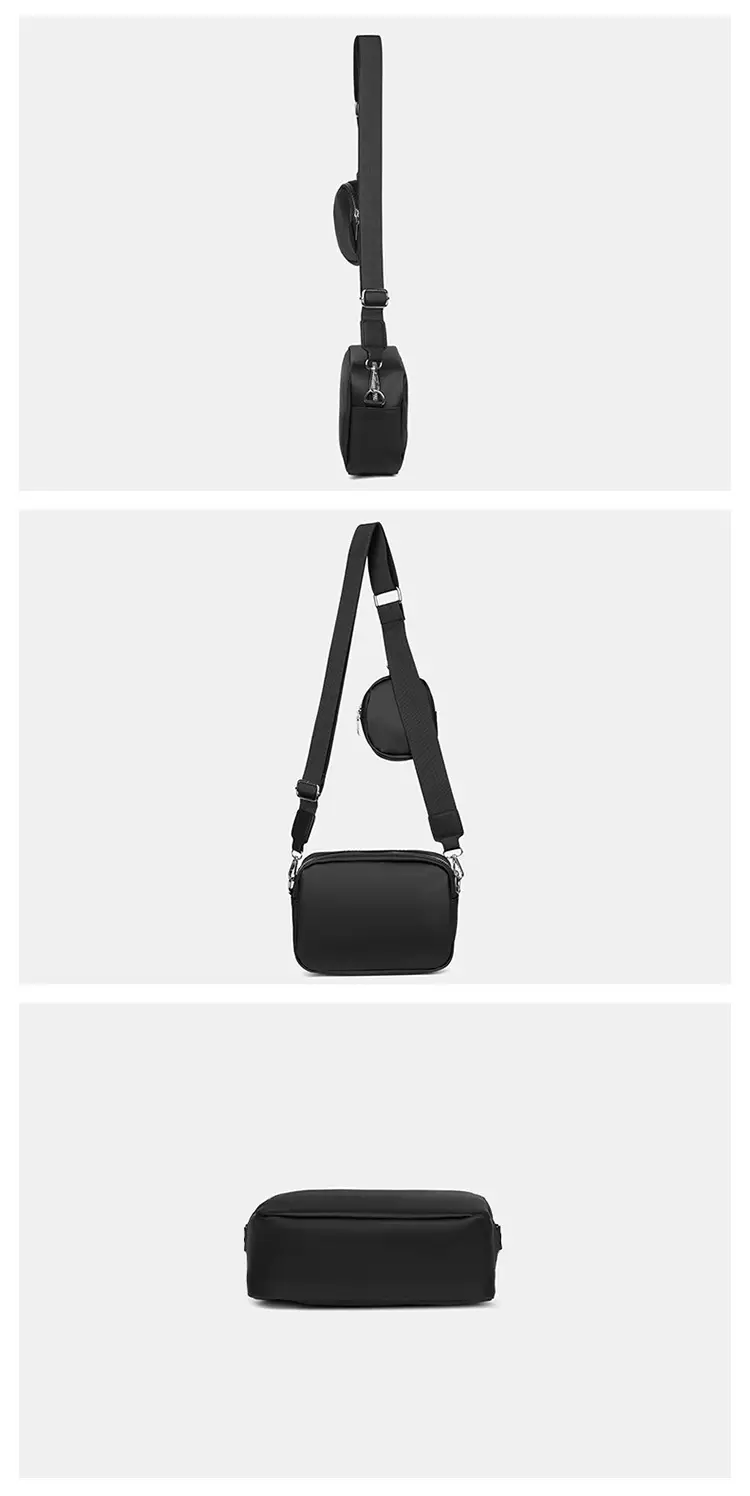 Men's Black Crossbody Bag with Round Pocket — feature 12