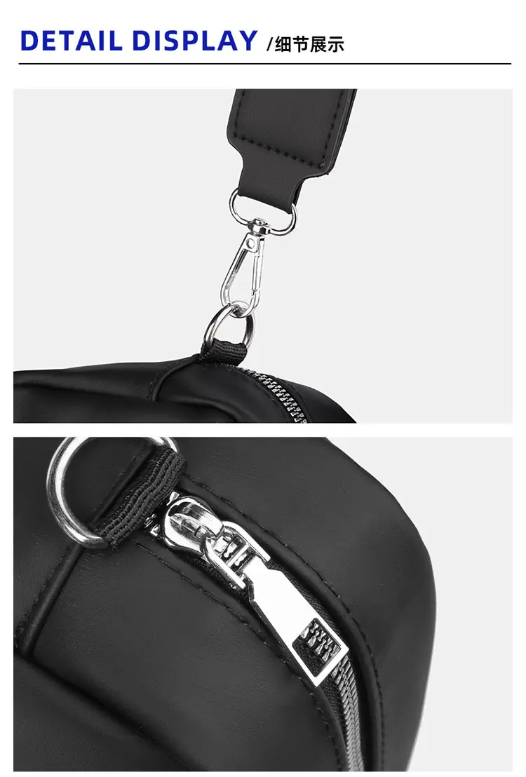 Men's Black Crossbody Bag with Round Pocket — feature 14