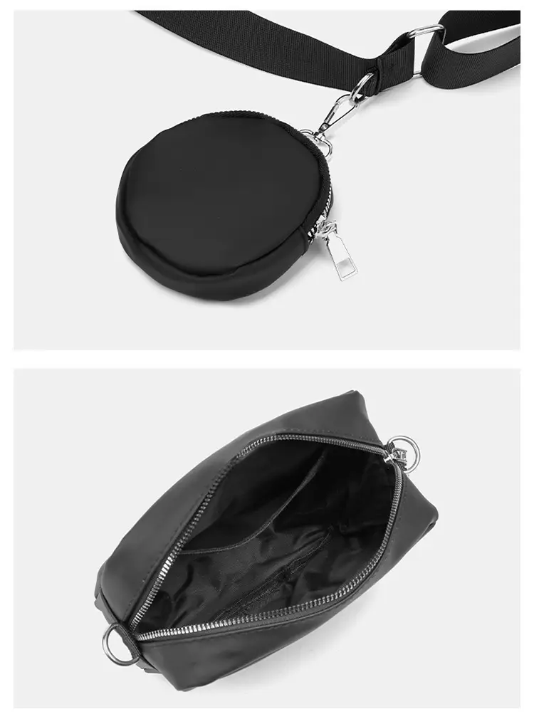 Men's Black Crossbody Bag with Round Pocket — feature 15